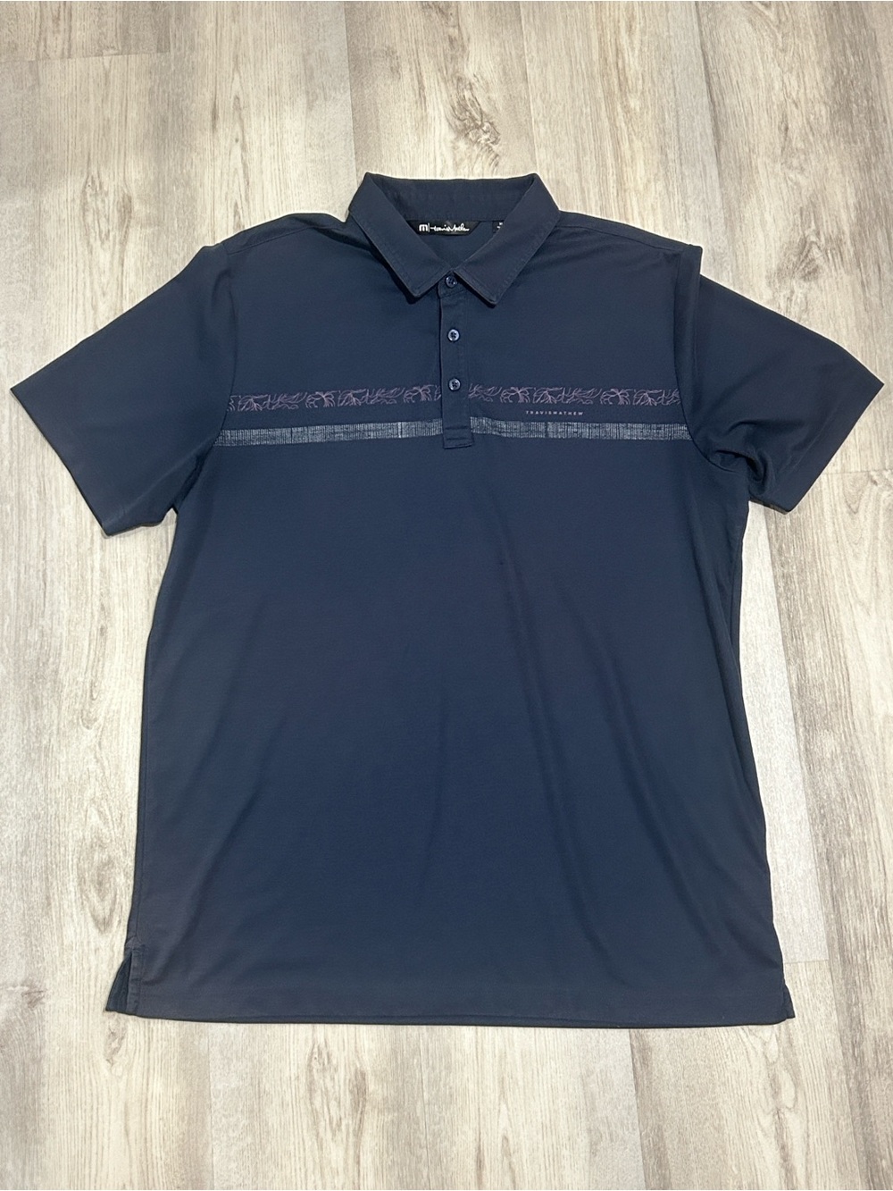 Travis Mathew Men's Navy Short-Sleeve Collar Polo Shirt XL